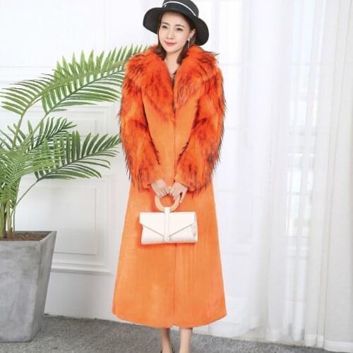 Autumn Winter Coat Women Clothes 2020 Faux Fox Fur Coat Female Jacket Artificual Mink Fur Sleeve Plus Size Manteau Femme ZT4761