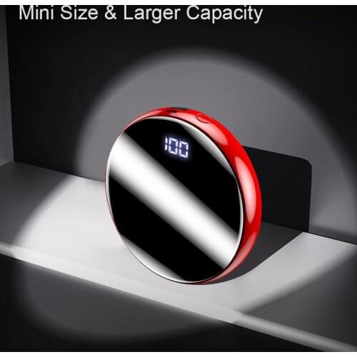 20000mAh Portable External Battery Mini Power Bank Mirror Screen Phone Charger Powerbank LED Digital Poverbank For Mobile Phone