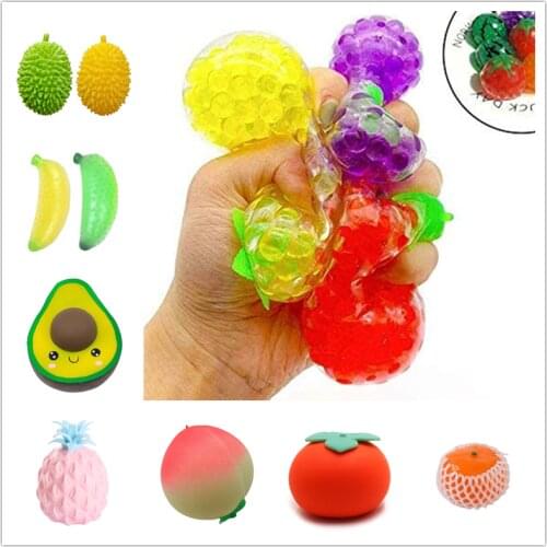 Various Squeeze Fruit Miniature Novelty Realistic Prank Trick Toy with Memory Bounce Decompression Toy Adult,child