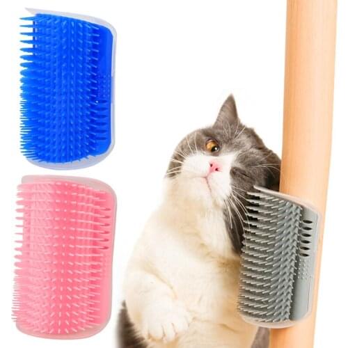 Removable Cat Corner Brush Plastic Pet Comb Kitten Corner Scratching Rubbing Brush Pet Self Grooming Cleaning Brushes