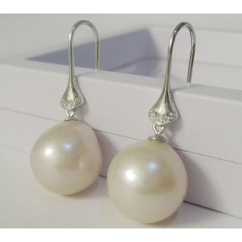 Pearl earring MADE OF 100% nature freshwater,100% 925 silver hook ,AA+ big 11-13 MM perfect round pearl,black,gold pearls earing