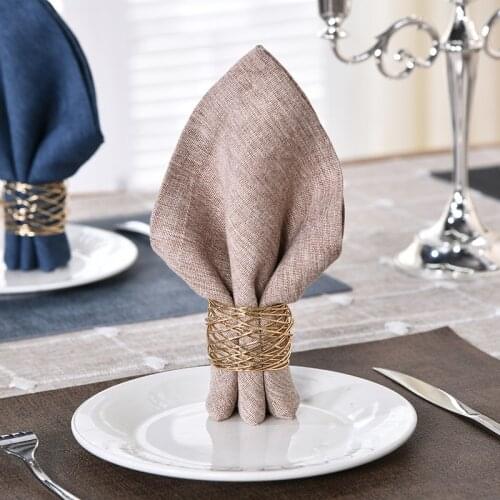 Wide Round Gold Napkin Ring ,Metal Cross Hollow Sliver Napkin Buckle, for Dinner Parties Holidays Dining Table Decoration