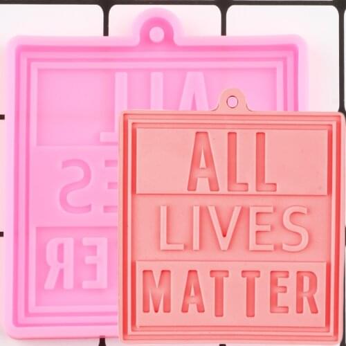 ALL LIVES MATTER Letter Silicone Mold DIY Craft Keychain Epoxy Resin Molds Jewelry Pendant Mould Handmade Charms Moulds
