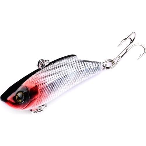1Pcs VIB Lures 5.7cm 9g Vibrations Spoon Lure Fishing Bait Bass Wobblers Artificial Hard Bait Cicada Lure 6# Hook Vib Bait