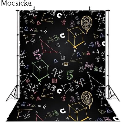 MEHOFOTO Vinyl Fotografia Back To School Geometry Blackboard Children Custom Photo Backgrounds Studio Backdrops Kids Decro lv752