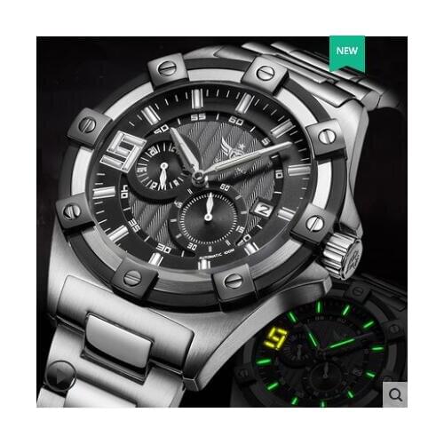 Yelang Men Tritium T100 Watch Miyota Movement 21 Jewels Sapphire WR100M Mechanical Watch 24Hours Display