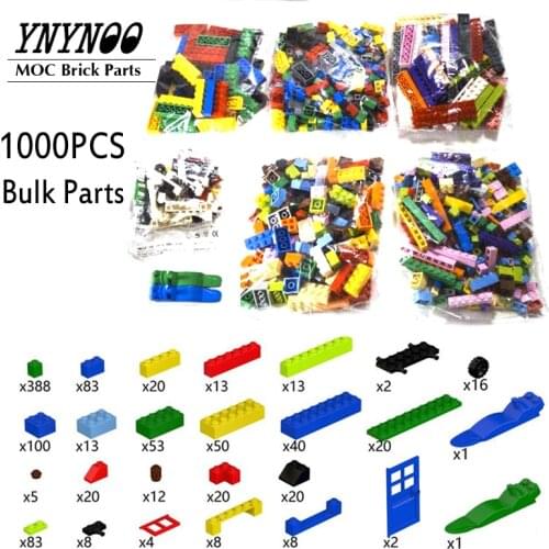 1000Pcs MOC Plates Bricks Designer Window Door Cars DIY Basic Classic House DIY Building Blocks Educational Toys Gifts