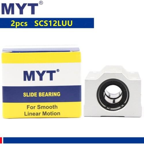 2pcs MYT high precision SCS12LUU Long Linear Ball Bearing Block SC12LUU For 12mm CNC Router 3d Printer shafts Rod Parts