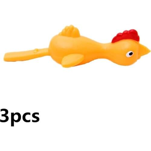 3PCS Finger Birds Fun Novelty Toys Funny Joke Rubber Chicken Stretchy Flying Turkey Party Favors