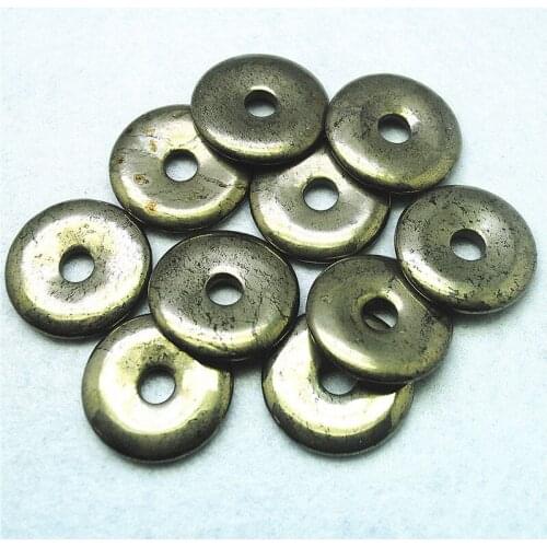 4PCS Nature Pyrite Stone Pendants Dount Shape 28MM European Beads Jewelry Accessories And Craft Findings Hot Sellings