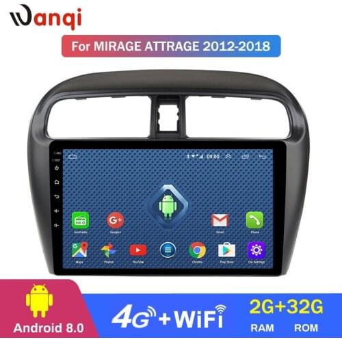 4G Lte All Netcom 9 Inch Android 8.0 Car Gps Navigation For Mitsubishi mirage attrage 2012-2018 built-in Radio Video Bt Wifi