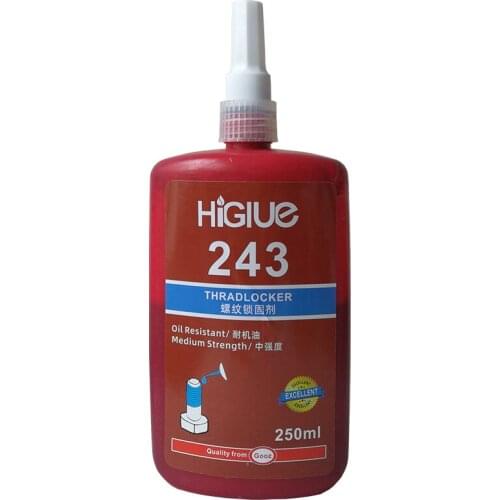5pcsx250ml screw adhesive 243 Liquid thread locking agent with medium high strength anaerobic sealant