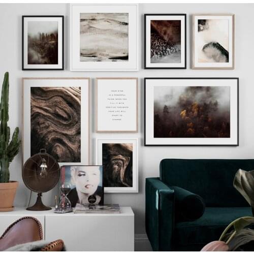 Abstract Forest Woods Grain Rock Trees Wall Art Canvas Painting Nordic Posters And Prints Wall Pictures For Living Room Decor