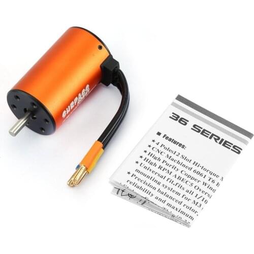 SURPASS HOBBY 3660 4300KV/3800KV Brushless Motor Waterproof Sensorless Motor For 1/10 RC Car Truck Part Accessories