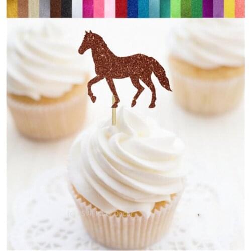 Custom Horse glitter Cupcake Toppers,Personalised Horse Themed Party Decor,Party Decor,Cowboy Party Decor,Farm Party Decorations