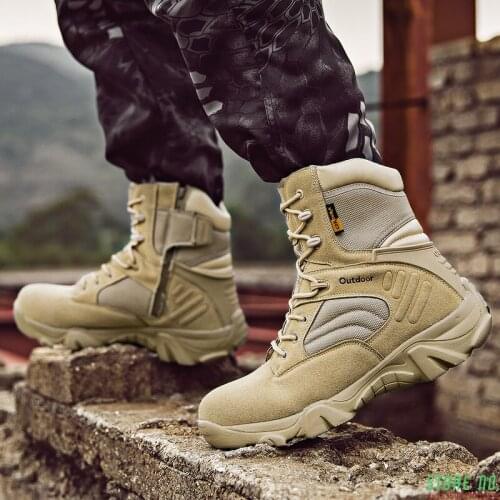 Brand Autumn Winter Military Boots Outdoor Male Hiking Boots Men Special Force Desert Tactical Combat Ankle Boots Men Work Boots