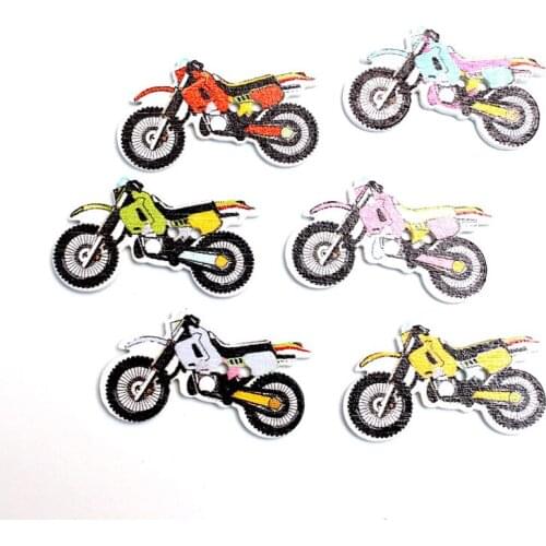 50pcs 31x16mm Mixed Motorcycle Wooden Buttons For Clothes Needlework Scrapbooking Crafts Diy Sewing Accessories Wood Decoration