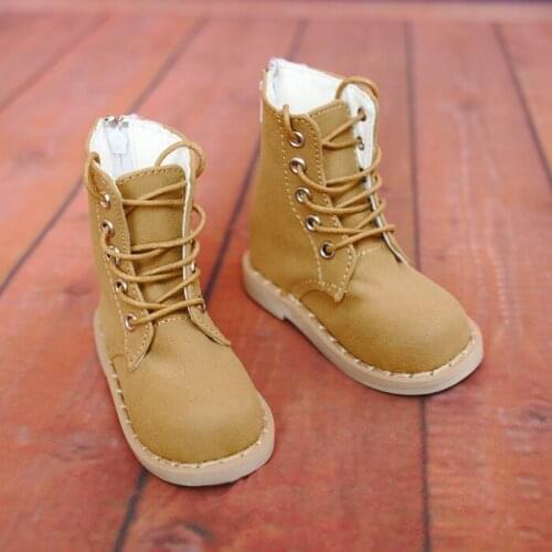 D01-P029 children handmade toy 1/3 1/4 Doll Accessories BJD/SD doll shoes yellow color Strap ankle boots 1pair