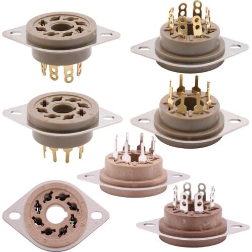 PCB Chassis Mount Plastic 8pin Octal Vacuum Tube Socket Base For EL34 EL37 GZ32 GZ34 KT66 KT88 5U4G 5881A 6B4G Belton Style