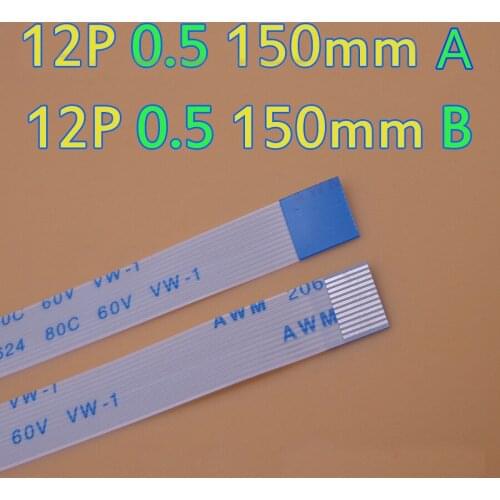 10-100pcs FFC FPC 12pin Flat Flexible Cable 0.5mm Pitch 12 pin Length 150mm Width 6.5mm Ribbon 12p AWM 20624 80C 60V VW-1
