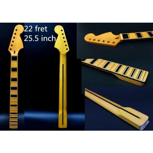 Fit Diy 22 Fret 25.5in 648mm Electric Guitar Neck Maple+ Fingerboard Hand-made Unfinished