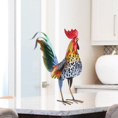 SIMULATION ROOSTER DECORATION CRAFTS METAL IRON GOLDEN PHEASANT HOME DECOR CREATIVITY ZODIAC ROOSTER HOME DECORATION ACCESSORIES