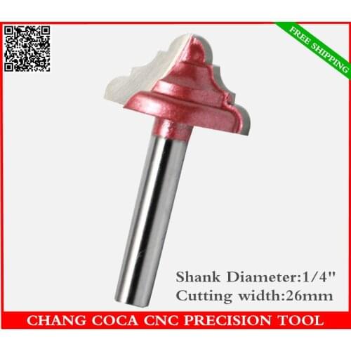 1/4''*26mm,Freeshipping CNC solid carbide End Mill,tungsten steel woodworking insert router bit,wood tools,Trimming carving bit