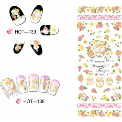 UPRETTEGO NAIL ART BEAUTY WATER DECAL SLIDER NAIL STICKER TRIPLE COLORS ANGEL FLOWER ROSEMARY BABY HOT139-144