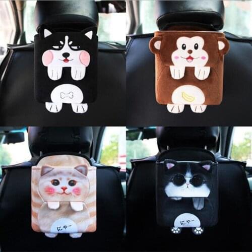 Creative Cartoon Multifunctional Armrest Box Seat Back Car Interior Supplies Storage Box Trash Can