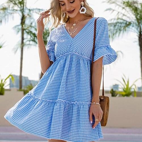 Модные платья в клетку Lucyever China At AliExpress