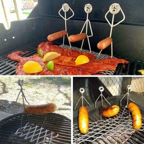 Nut Head Hot Dog BBQ Bracket Funny Hot Dog Barbecue Metal Bracket Art Barbecue Outdoor Barbecue Tool BBQ Accessories