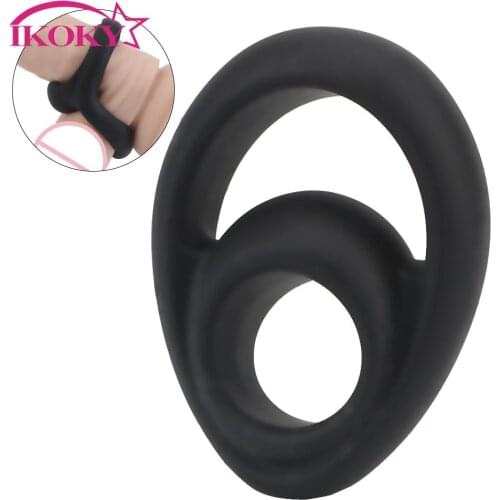 Cock Ring Reusable Sex Toy For Men Delay Ejaculation Dual Penis Ring Enlargement Male Masturbator Cock Exerciser Adult Products
