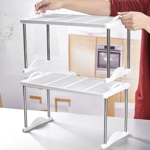 Desktop Storage Rack Kitchen Sink Storage Plastic Office Freezer Storage Divider Multi-Layer Finishing Small Shelf