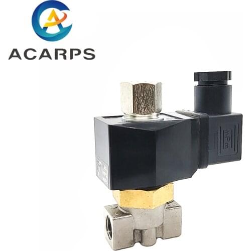 1/4" Normally Open Stainless Steel Body 2 Way Oil Acid Solenoid Valve AC220V DC12V