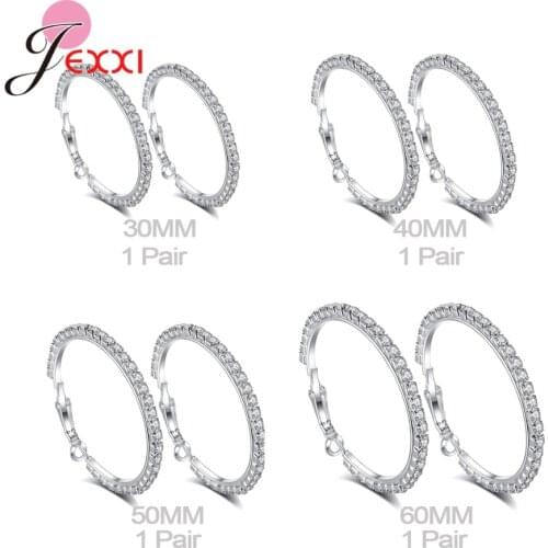 Charm Fashion 100% Real 925 Sterling Silver Hoop Earrings For Women Wedding Sterling Silver Jewelry Gift Package Sale