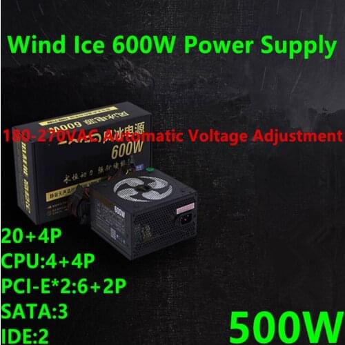 New PSU For Fenge Brand ATX Support 1050 1060 Power Supply Rated 500W Peak 600W Power Supply Wind Ice 600W Power Supply