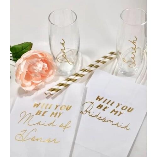 Personalized silver nam wedding bridesmaid maid of honor thank you gift bags, gift bags,Bridesmaid Gift , Wedding Party Gift