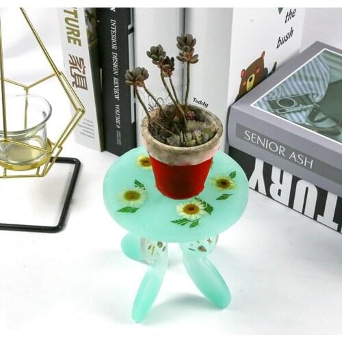 Crystal drop plastic table top display stand rotating pendent pieces flower pot holder tray containing accessories silicone mold