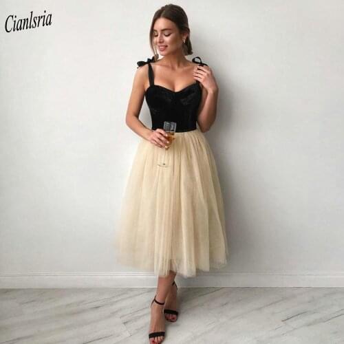 Multi Color Spaghetti Strap Tea-Length Homecoming Dress Sweetheart Tulle Skirt Short Cocktail Dress Special Occasion Gown
