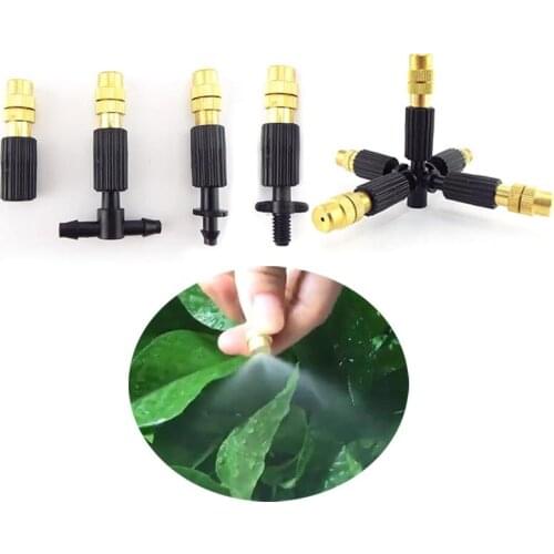 Gardening water cooling Misting Brass Nozzle Spray Sprinkler copper Head 4/7mm Water Hose Connector Garden lawn Watering system
