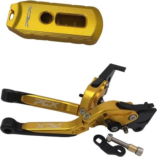 SEMSPEED Parking Brake Levers Key Cover For HONDA PCX 150 125 PCX125 PCX150 Motorcycle Folding Extendable Automatic Lock Levers