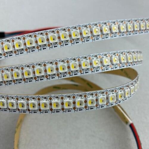 SK6812-RGBW(warm white) led addressable strip;144leds/m with 144pixels/m;NON-waterproof;2m long;DC5V input;WHITE PCB