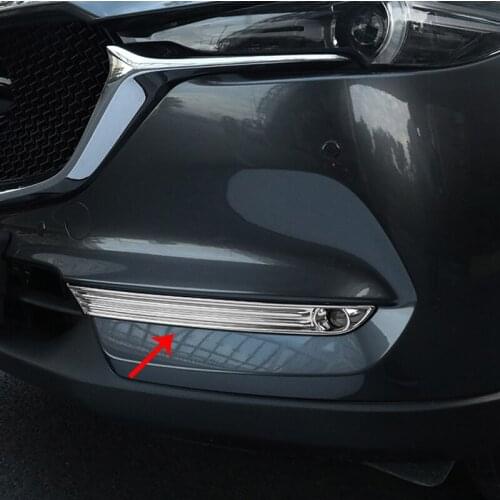 High Quality ABS Chrome!For Mazda CX5 CX-5 2017 2018 Front Fog Light Lamp Eyebrow Bumper Eyelid Cover Trim 2pcs/set
