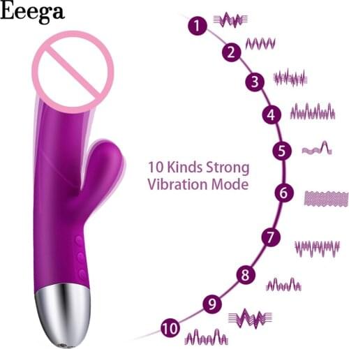10 Speed Dildo Rabbit Vibrator for Women Soft Female Vagina Clitoris Stimulator Massager Masturbator Sex Products for Adults