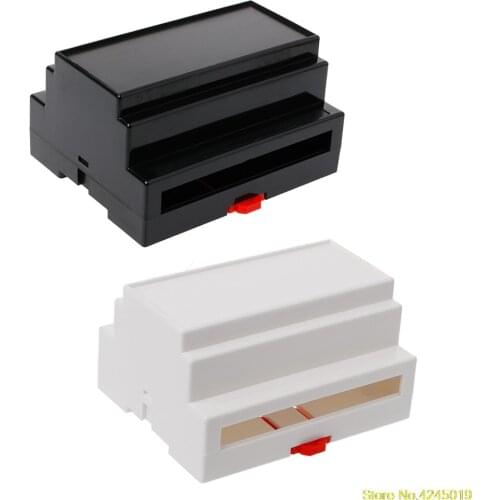 107*87*59mm Black/White Plastic Din Rail Junction Box Electronic Equipment