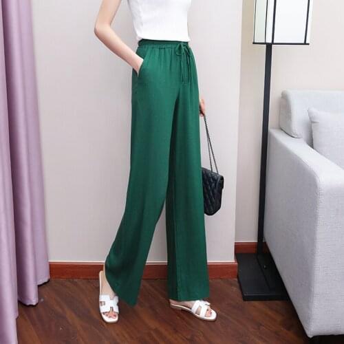 2019 Brand New Women Long Trousers Elastic Waist Cotton Linen Straight Loosr Trousers Plus Size Casual Pants Pantalones