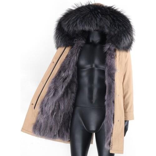2021 Men Waterproof Winter Jacke Long Parka Warm Real Fox Fur Coat Thick 7xl Natural Fur Collar Hood Outerwear Streetwear