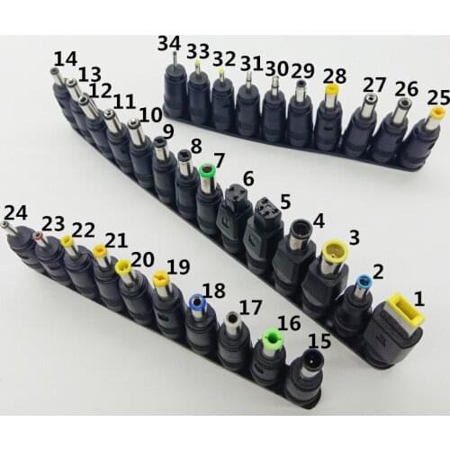 34pcs Universal Plugs DC Conveter Jacks for notebook Power adapter