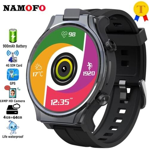 4GB 64GB Camera Rotatable 4G Smart Watch Mens 2.1'' Smartwatch With SIM Card GPS Sports For Iphone ViVO Huawei Xiaomi Phones