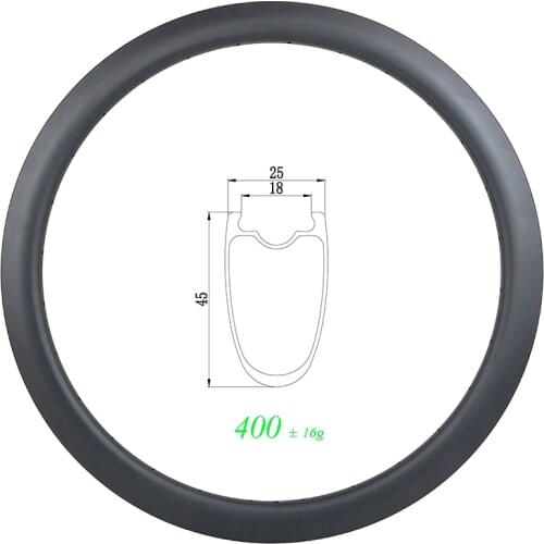 415g SL 700c road disc 45mm clincher tubeless carbon rim 25mm wide 18mm inner UD 3K 12K 20H 21H 22H 24H 28H 32H 36H GRAVEL wheel